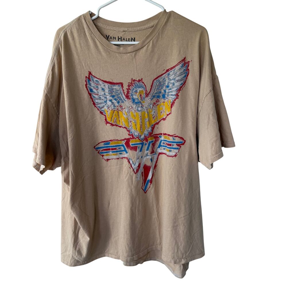 Van Halen logo T-Shirt Size 2XL Beige T-Shirt